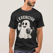 Niedliche Fitness Ghost mit Dumbells | "Ich Übung" T-Shirt (Vorderseite)