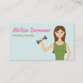 Niedliche Fitness Girl Illustration Personal Train Visitenkarte (Vorderseite)
