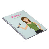 Niedliche Fitness Mädchen Zeichnend Workout-Hinwei Notizblock (Rechte Seite)