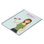 Niedliche Fitness Mädchen Zeichnend Workout-Hinwei Notizblock (Linke Seite)