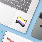 Niedliche Flag-Aufkleber Aufkleber (Laptop mit iPhone)