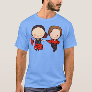 Niedliche Flamenco-Tänzer-Couple-Charaktere T-Shirt