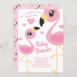 Niedliche Flamingo Baby Dusche Tropical Beach Pink Einladung