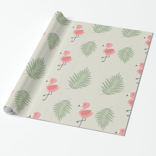 Niedliche Flamingo-Babydusche Geschenkpapier (Ungerollt)