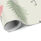 Niedliche Flamingo-Babydusche Geschenkpapier (Rolleneckpunkt)