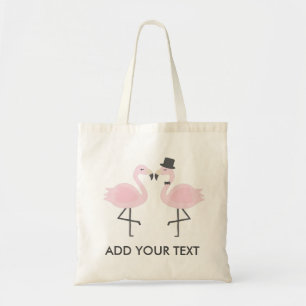 Niedliche Flamingo-Braut u. Tragetasche