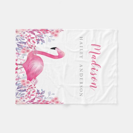 Niedliche Flamingo-Fleece-Decke Fleecedecke (Vorderseite (Horizontal))