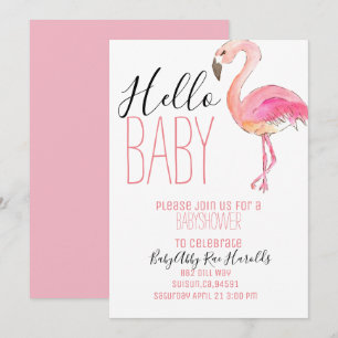 Niedliche Flamingo-Girl-Dusche einladen Einladung