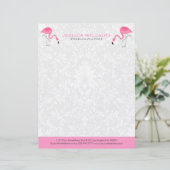 Niedliche Flamingo-Illustration Briefbogen (Stehend Vorderseite)