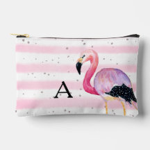 Niedliche Flamingo Monogram Rosa Streifen Niedlich