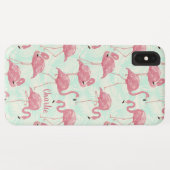 Niedliche Flamingo Muster individuelle Name Gehäus Case-Mate iPhone Hülle (Rückseite (Horizontal))