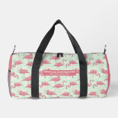 Niedliche Flamingo Muster individuelle Name & Text Duffle Bag (Rückseite)
