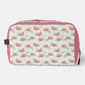 Niedliche Flamingo Muster individuelle Name & Text Waschbeutel (Vorderseite)
