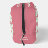 Niedliche Flamingo Muster individuelle Name & Text Waschbeutel (Rechts)