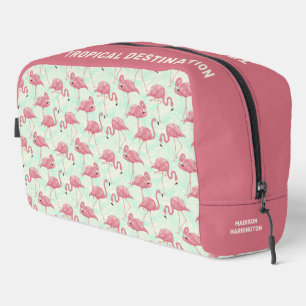 Niedliche Flamingo Muster individuelle Name & Text Waschbeutel