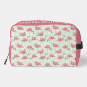 Niedliche Flamingo Muster individuelle Name & Text Waschbeutel (Rückseite)
