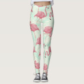 Niedliche Flamingo-Muster Leggings (Vorderseite)
