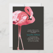 Niedliche Flamingo Tropical Geburtstagsparty Einla Einladung (Vorderseite)