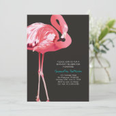 Niedliche Flamingo Tropical Geburtstagsparty Einla Einladung (Stehend Vorderseite)