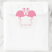 Niedliche Flamingos-benutzerdefinierte Textaufkleb Runder Aufkleber (Tasche)