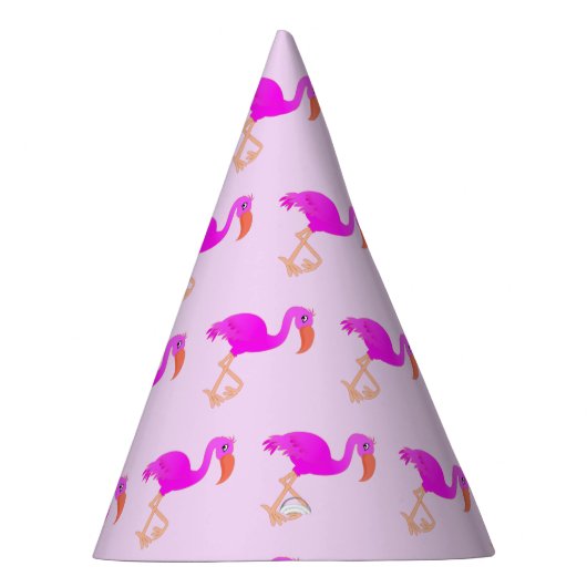 Niedliche Flamingos - glücklich Partyhütchen (Rechts)