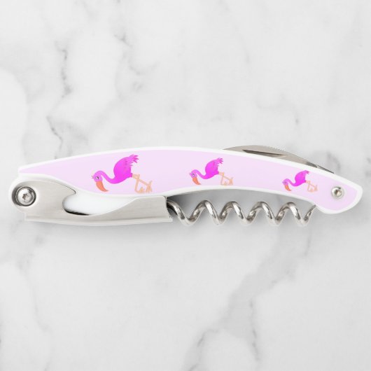 Niedliche Flamingos - Happy Kellnermesser (Vorderseite)