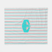 Niedliche Flamingos im Muster der Liebe Fleecedecke (Vorderseite (Horizontal))