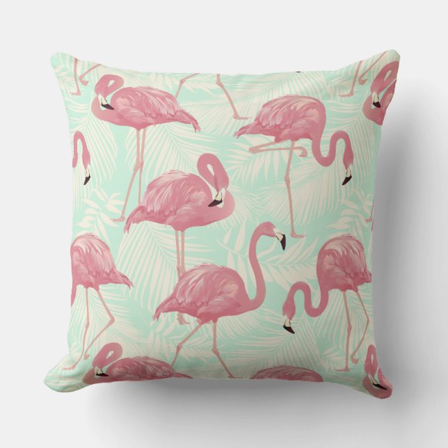 Niedliche Flamingos Pattern werfen Kissen (Vorderseite)