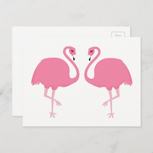 Niedliche Flamingos-Postkarte Postkarte (Vorne/Hinten)