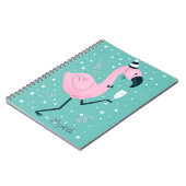 Niedliche Flamingos Schneeflocken Notizblock (Linke Seite)