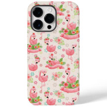 Niedliche Flamingos und tropische Blume