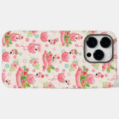 Niedliche Flamingos und tropische Blume Case-Mate iPhone Hülle (Rückseite (Horizontal))