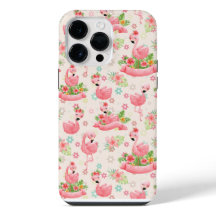 Niedliche Flamingos und tropische Blume