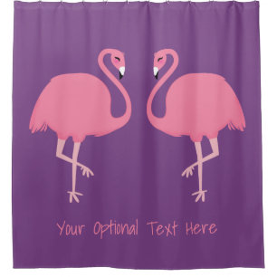 Niedliche Flamingos-Vorhänge mit eigenem Text Duschvorhang