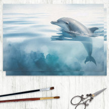 Niedliche Flasche Dolphin Wasserfarben Decoupage