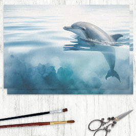 Niedliche Flasche Dolphin Wasserfarben Decoupage Seidenpapier