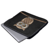 Niedliche flaumige Brown-Eule mit Lesegläsern u. Laptopschutzhülle (Vorne Knopf)