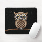 Niedliche flaumige Brown-Eule mit Lesegläsern u. Mousepad (Mit Mouse)
