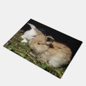 Niedliche, flauschige Bundsen Fußmatte (Schrägansicht)