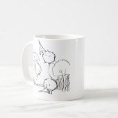 Niedliche flauschige Schirmkreaturen Kaffeetasse (Vorderseite Links)