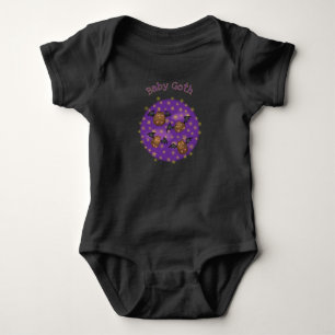 Niedliche Fledermäuse Baby Goth Black Bodysuit Strampler