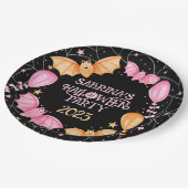 Niedliche Fledermäuse, Ballons + Spinnennetze, Hal Pappteller (Schrägansicht)