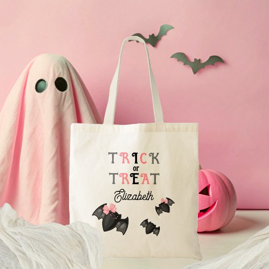 Niedliche Fledermäuse Coquette Bows Trick oder Tre Tragetasche
