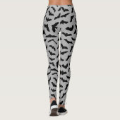 Niedliche Fledermäuse Graue Flecht Pattern Hallowe Leggings (Rückseite)