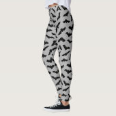 Niedliche Fledermäuse Graue Flecht Pattern Hallowe Leggings (Links)