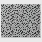 Niedliche Fledermäuse Graues schwarzes Flechtmuste Geschenkpapier (Flach)