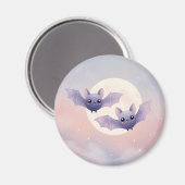 Niedliche Fledermäuse mit Vollmond - Magnet (Vorderseite/Rückseite)