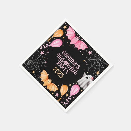 Niedliche Fledermäuse und Gespenster Pastell Hallo Serviette (Ecke)