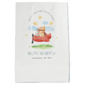 Niedliche Fliege über Teddy Bär Tier Flugzeug Gebu Mittlere Geschenktüte (Rückseite)