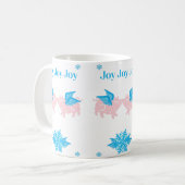 Niedliche Fliegend Kissing Rosa Schweine Schneeflo Kaffeetasse (Vorderseite Links)